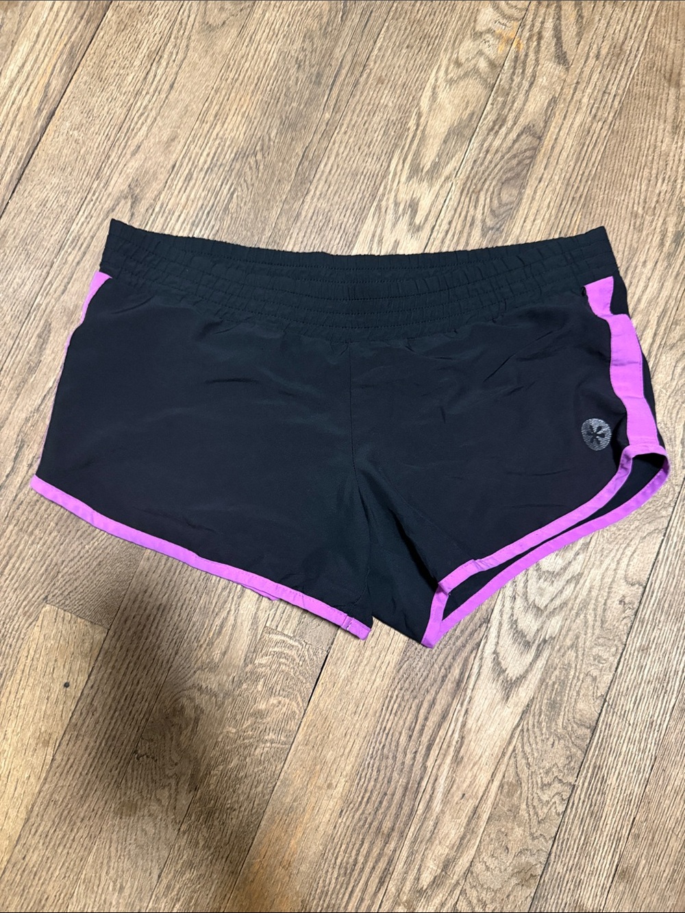 Old Navy Black Athletic Shorts with Purple Trim